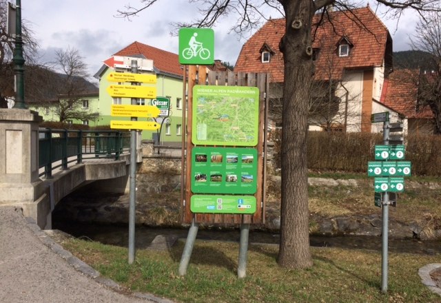 Kirchberg bike start sign, © ©Wiener Alpen Kirchberg bike start sign, © ©Wiener Alpen