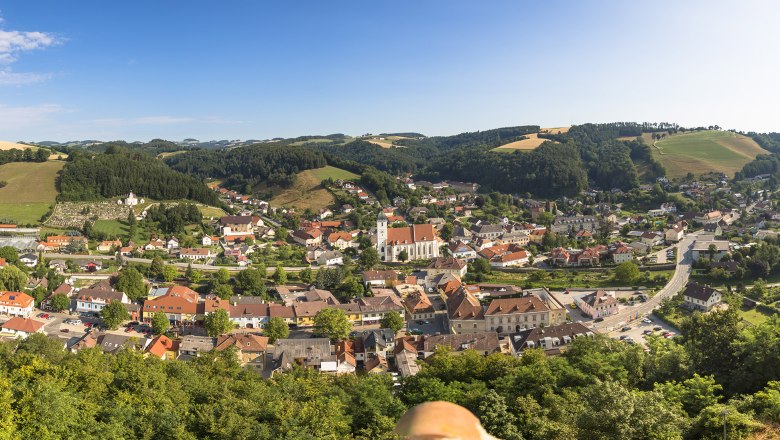 View of Kirchschlag from the fire tower, © Wiener Alpen, Franz Zwickl View of Kirchschlag from the fire tower, © Wiener Alpen, Franz Zwickl