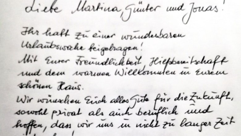 Guestbook entry, © Martina Bachzelt Guestbook entry, © Martina Bachzelt