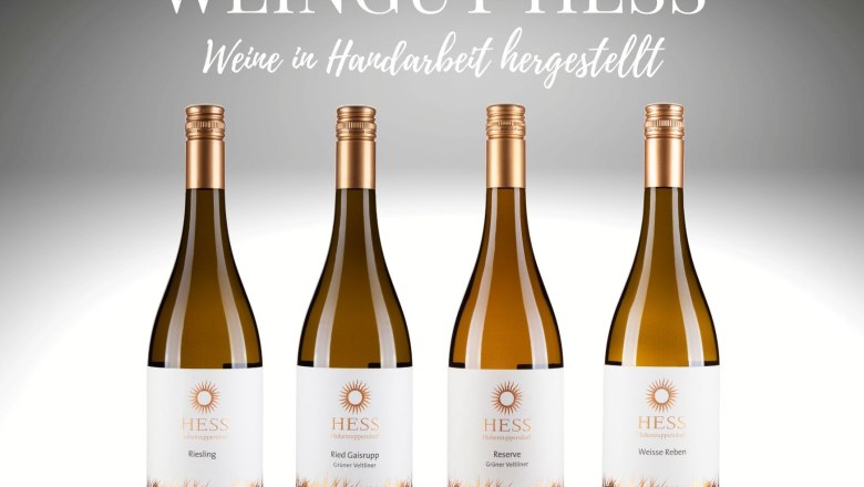 Wine assortment, © Weingut Hess Wine assortment, © Weingut Hess