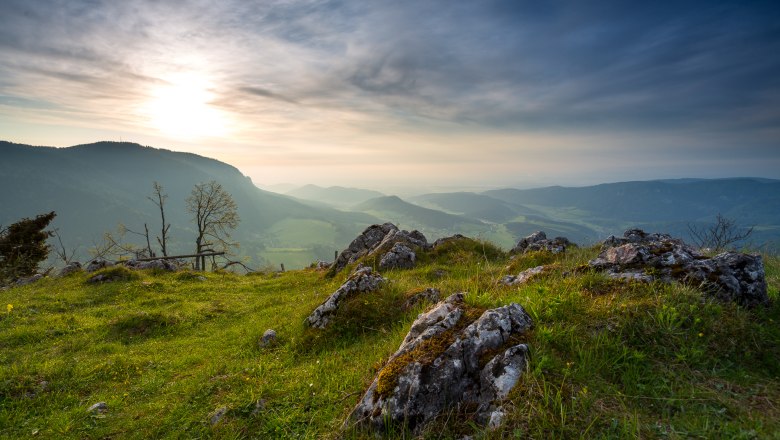 View from the mountain hut, © Wiener Alpen, Christian Kremsl View from the mountain hut, © Wiener Alpen, Christian Kremsl