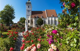 Fortified church with rose garden in Kirchschlag, © Wiener Alpen/Walter Strobl Fortified church with rose garden in Kirchschlag, © Wiener Alpen/Walter Strobl