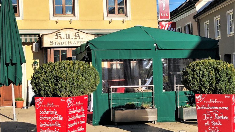 K.u.K. Stadtcafe on Thörringplatz in Pöchlarn, © Donau NÖ Tourismus GmbH K.u.K. Stadtcafe on Thörringplatz in Pöchlarn, © Donau NÖ Tourismus GmbH