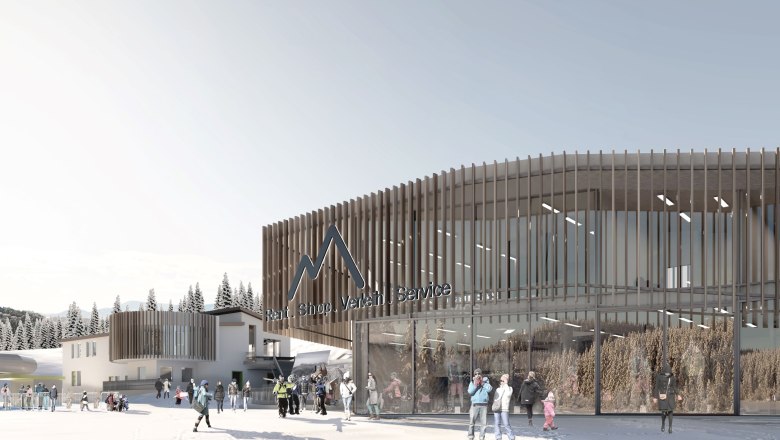 Mönichkirchen service and rental station, © Erlebnisalm Mönichkirchen, Kraftwerkarchitektur Mönichkirchen service and rental station, © Erlebnisalm Mönichkirchen, Kraftwerkarchitektur