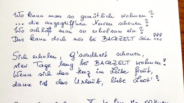 Guestbook entry, © Martina Bachzelt Guestbook entry, © Martina Bachzelt