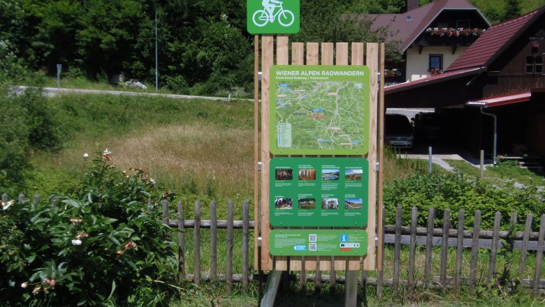 Trattenbach bike start board, © ©Wiener Alpen Trattenbach bike start board, © ©Wiener Alpen
