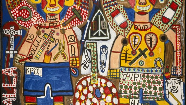 August Walla, Two Angels, 1986, © Privatstiftung - Künstler aus Gugging August Walla, Two Angels, 1986, © Privatstiftung - Künstler aus Gugging