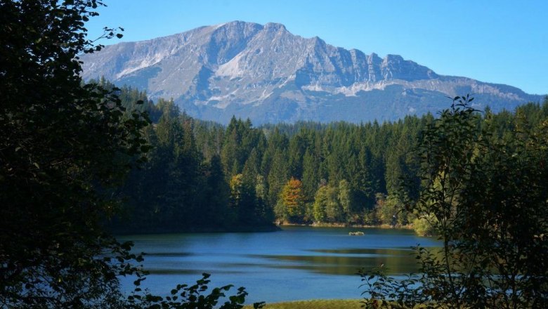 Erlauf reservoir with a view of the Ötscher, © Fred Lindmoser Erlauf reservoir with a view of the Ötscher, © Fred Lindmoser