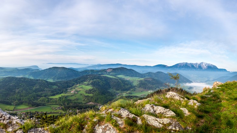 View from the mountain hut, © Wiener Alpen, Christian Kremsl View from the mountain hut, © Wiener Alpen, Christian Kremsl