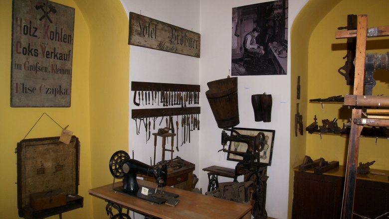 Fischamend local history museum, cobbler's corner, © Archiv Stadtmuseen Fischamend Fischamend local history museum, cobbler's corner, © Archiv Stadtmuseen Fischamend