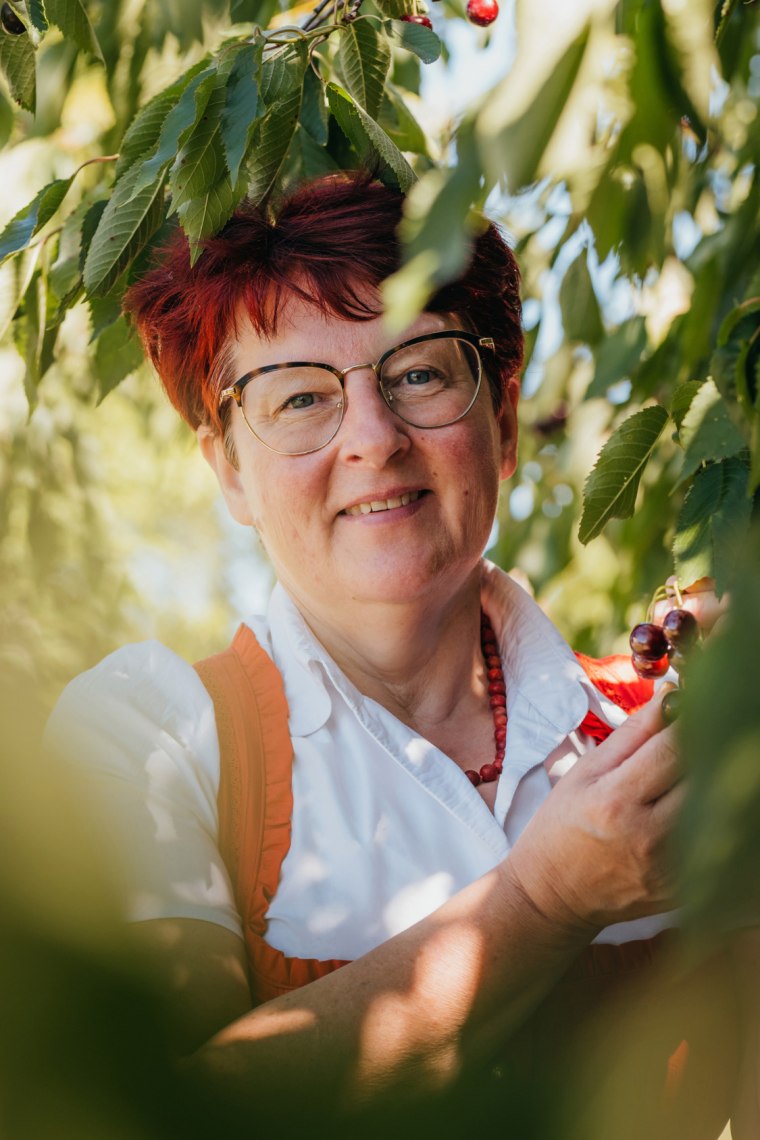 Martina Krenn zbiera ovocie., © Niederösterreich Werbung/Daniela Führer