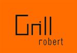 Logo s textom "Grill robert" na oranžovom pozadí.