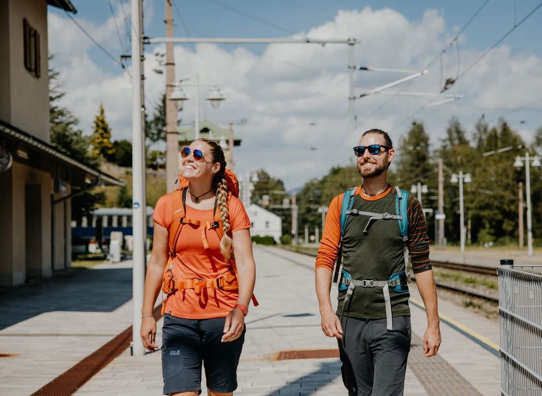 Príchod na železničnú stanicu Semmering