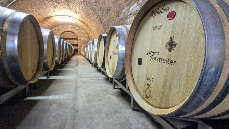 Barrel cellar at the Forstreiter winery, &copy; Weingut Meinhard Forstreiter