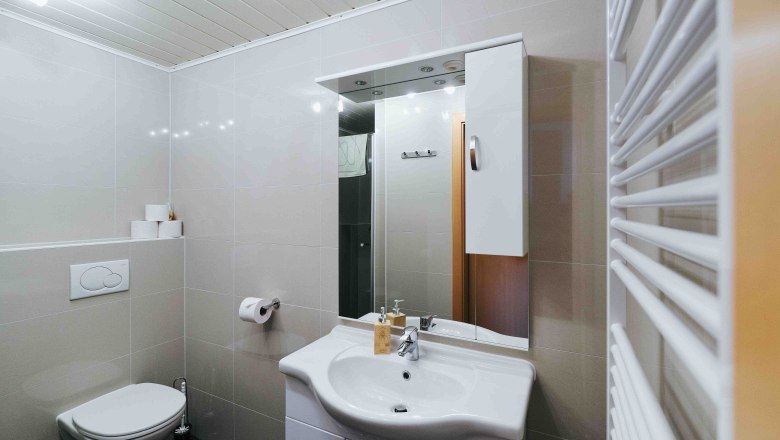 Bathroom in the Erpfi vacation apartment, &copy; Biohof Hammerschmidt