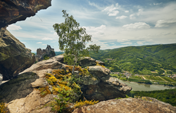 Die majestätische Ruine Aggstein thront über der Donau und bietet einen atemberaubenden Blick auf die umliegenden grünen Hügel. Hier, wo die Natur und Geschichte aufeinandertreffen, lädt die frische Bergluft dazu ein, die Seele baumeln zu lassen und die Schönheit des Dunkelsteinerwaldes zu genießen.