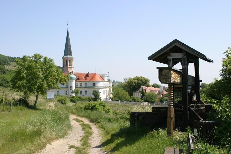 Hrad sa nachádza uprostred viníc v Gumpoldskirchene