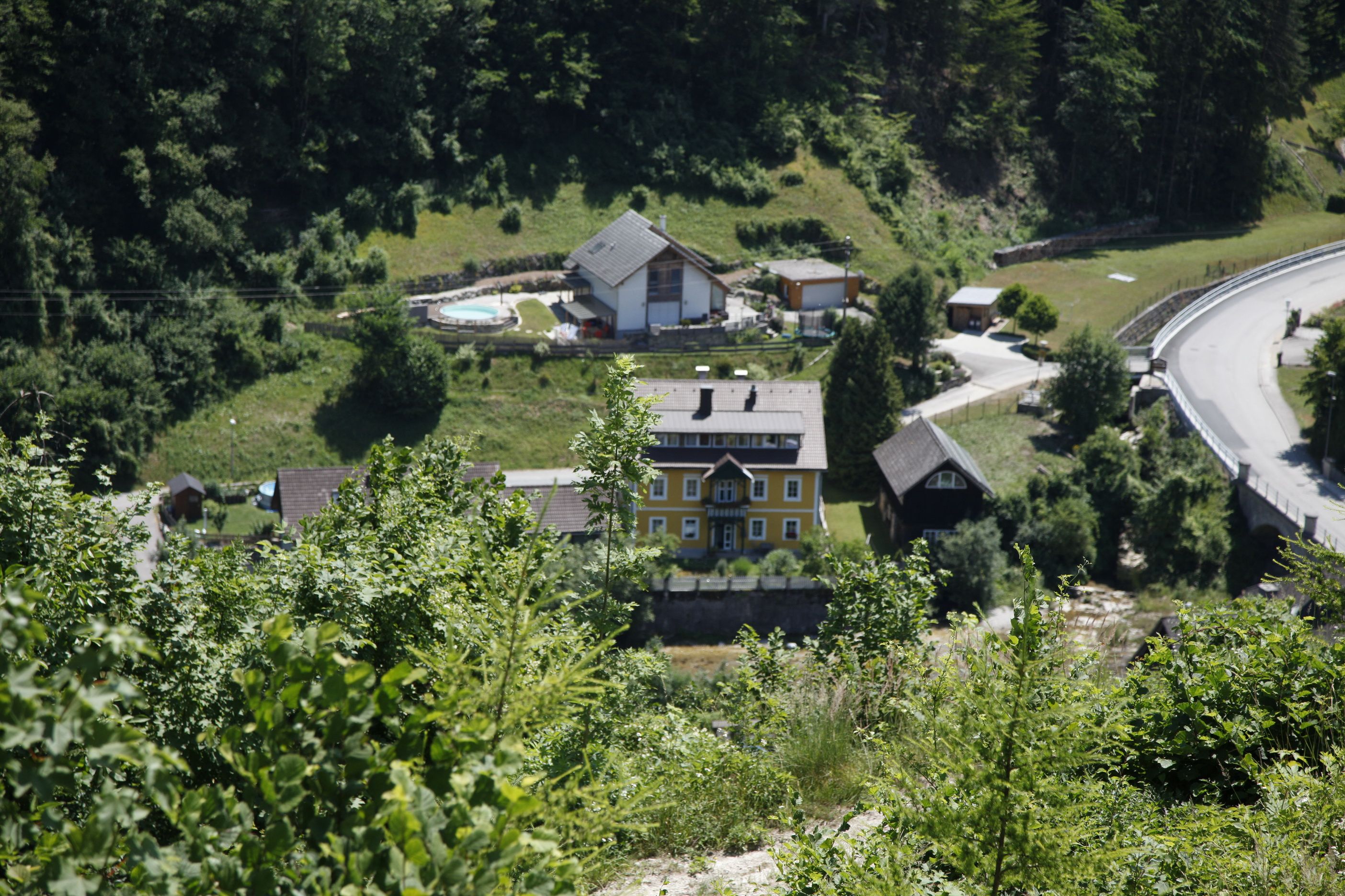 Pohľad z kaplnky Antonius na rekreačný dom na Ybbs