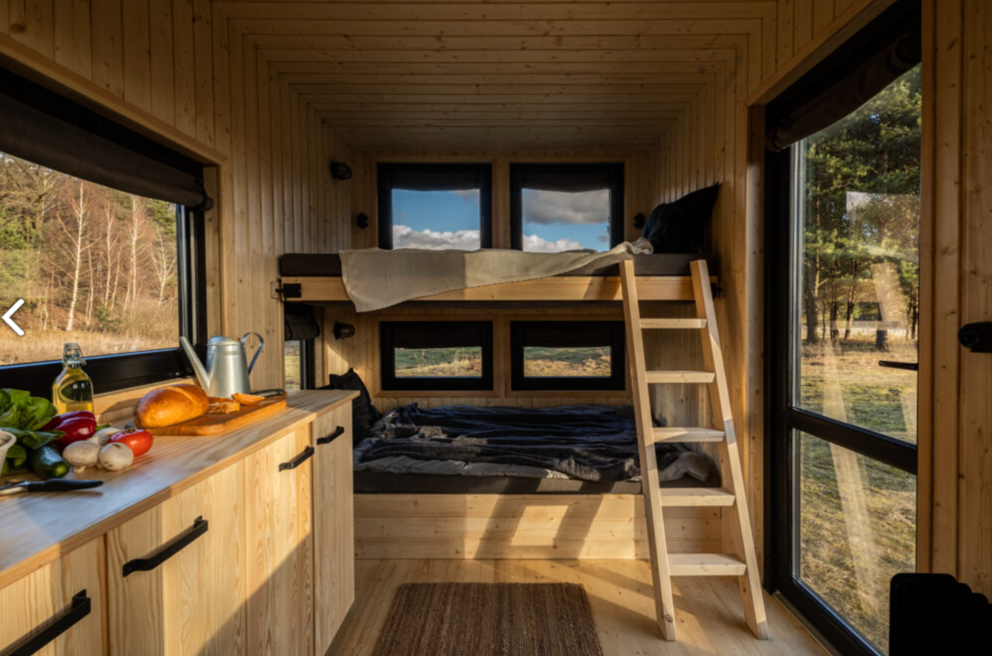 Malý domček na farme Bio Retreat zvnútra