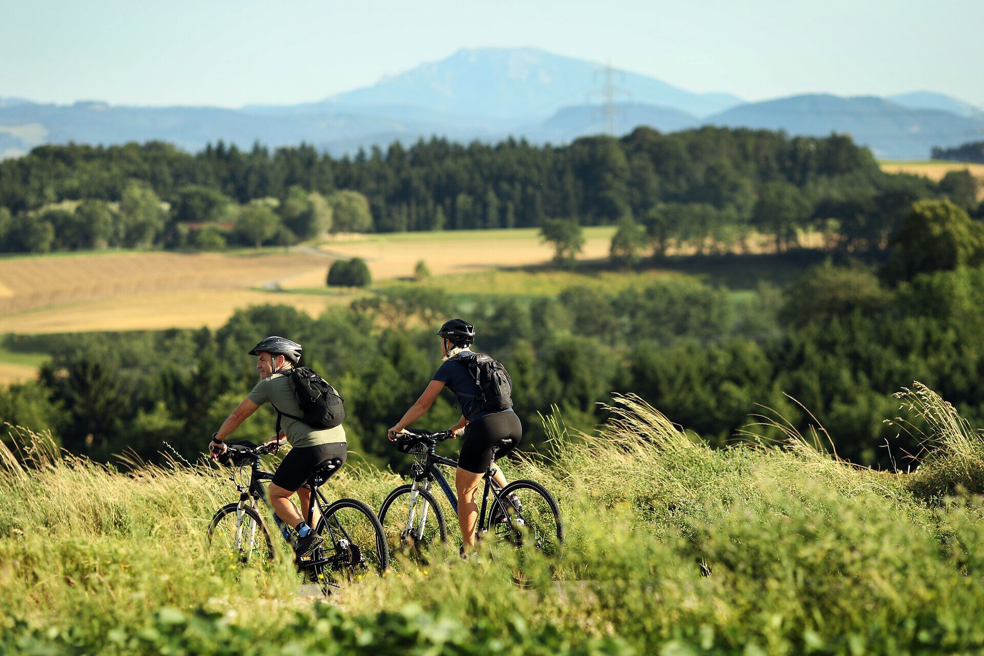 Cyklistika v predhorí Álp v okolí Melku.