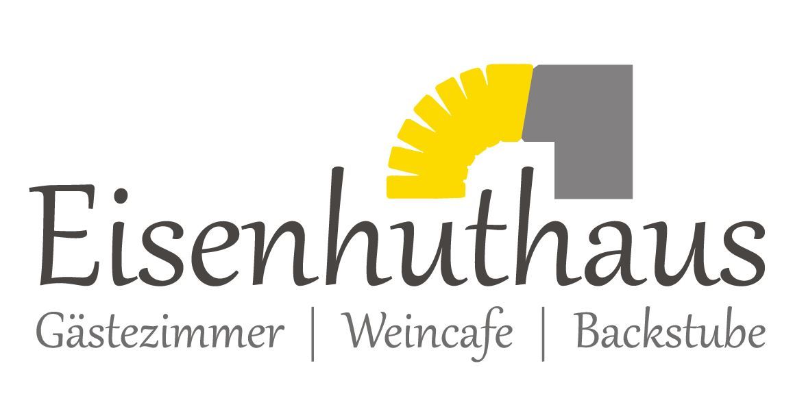 Logo Eisenhuthausu so žltým a sivým dizajnom.