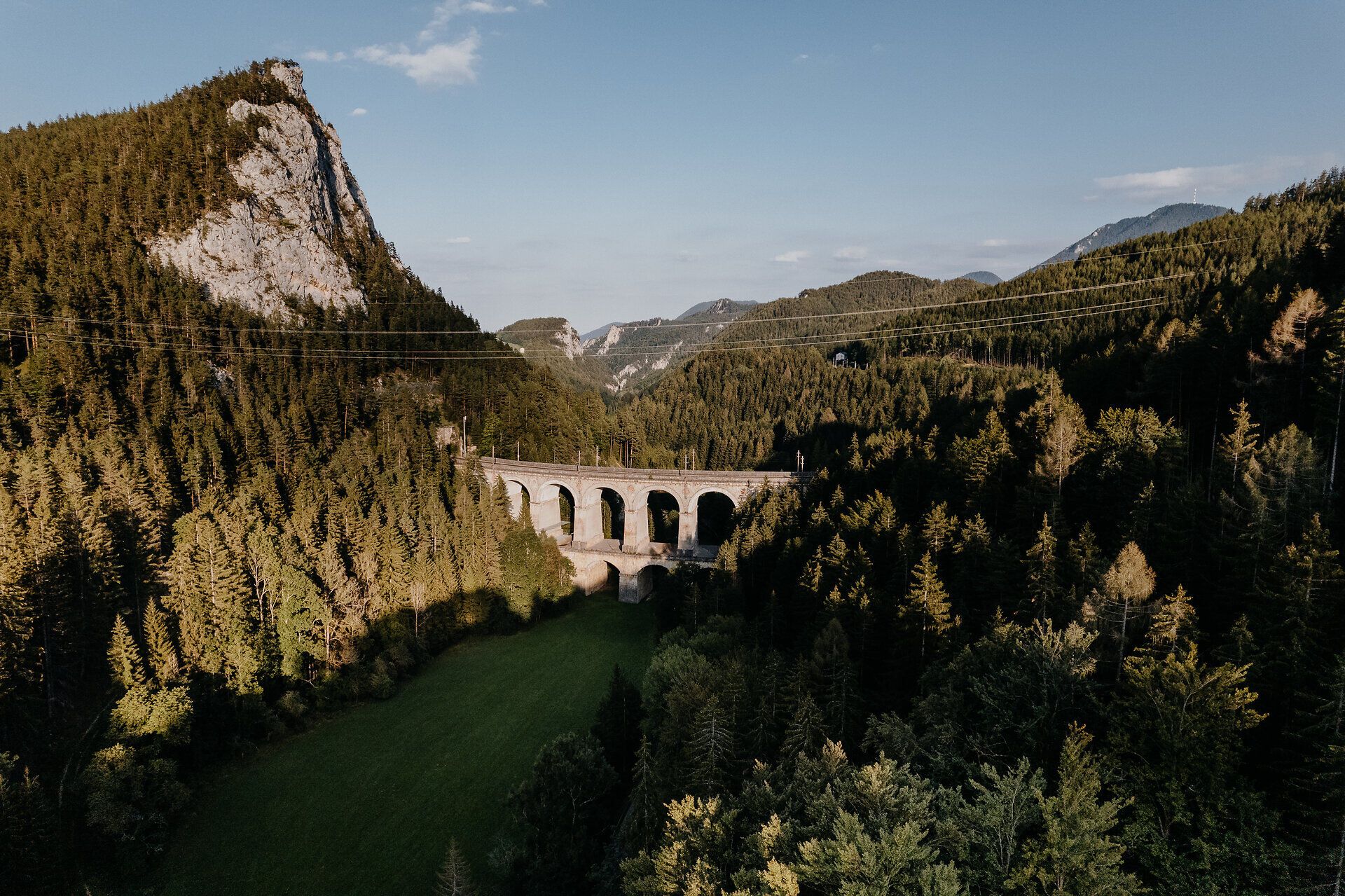 Pohľad na železničný viadukt Semmering