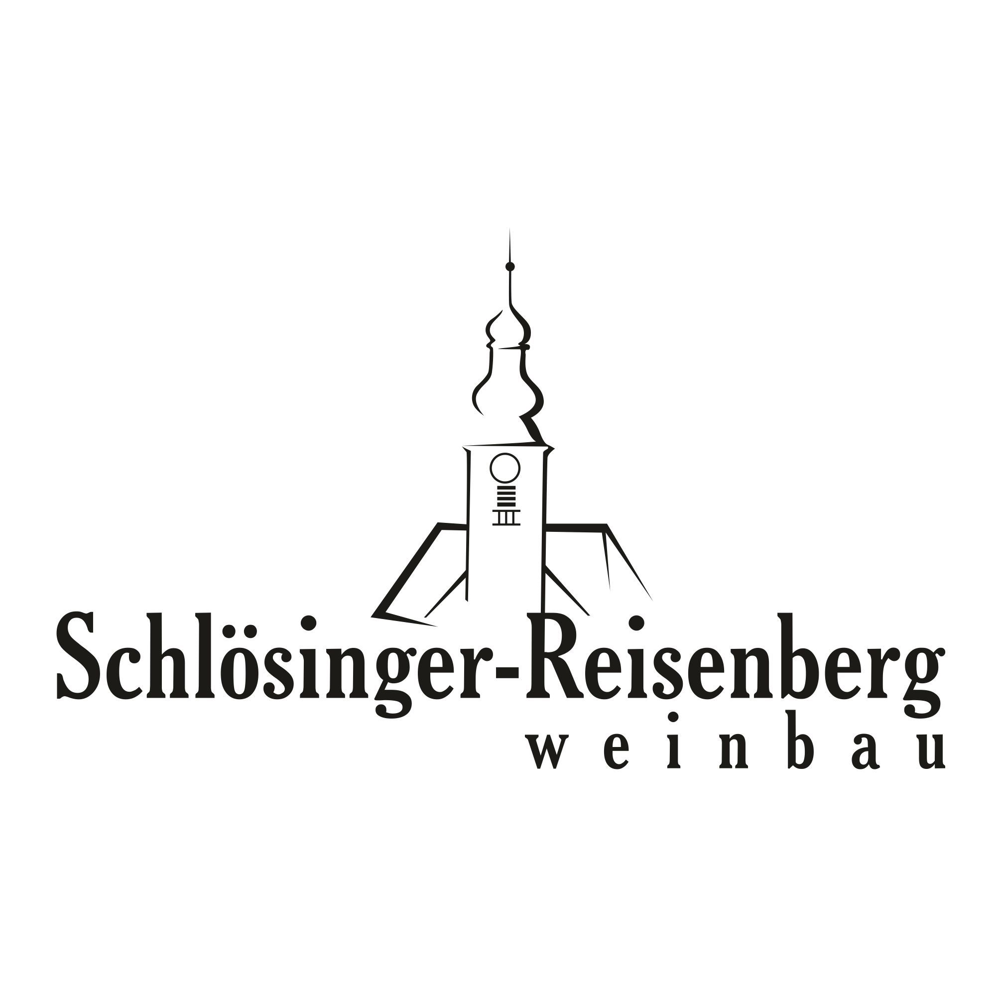 Logo spoločnosti Schlösinger-Reisenberg Weinbau so štylizovanou vežou.