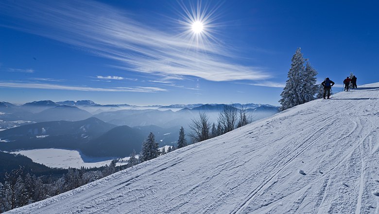 Svahový skialpinizmus na zjazdovkách v stredisku Mitterbach, © Bergbahnen Mitterbach/Leiminger