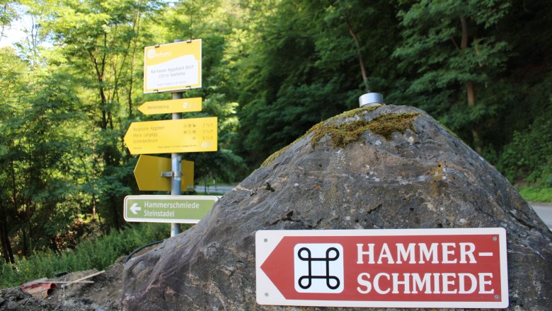 Aggsbach Hammerschmiede signpost, © Donau Nö Tourismus_Vera Pulker