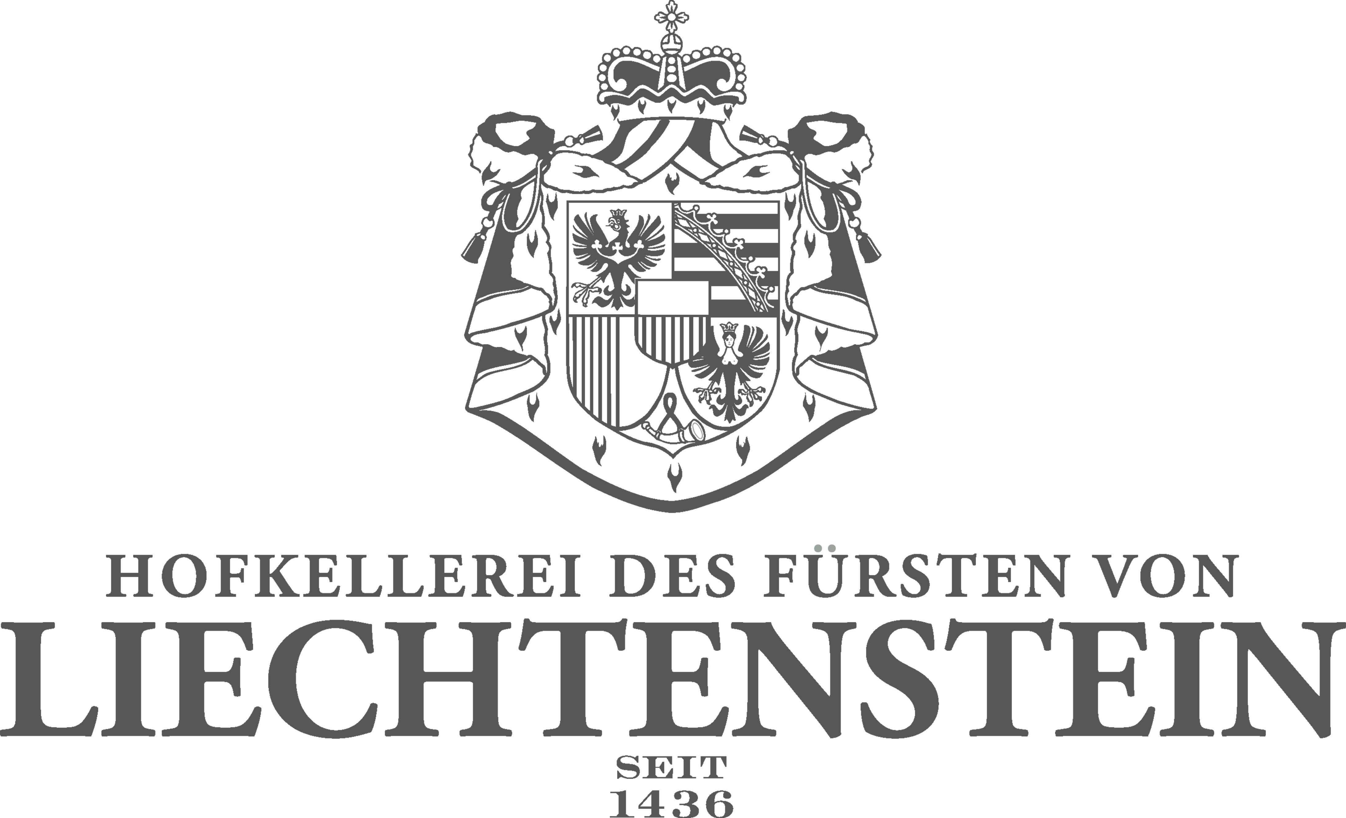 Logo Hofkellerei des Fürsten von Liechtenstein s erbom a nápismi.