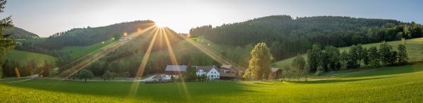 Courtyard view from the edge of the forest, &copy; Einkehrhof Poggau