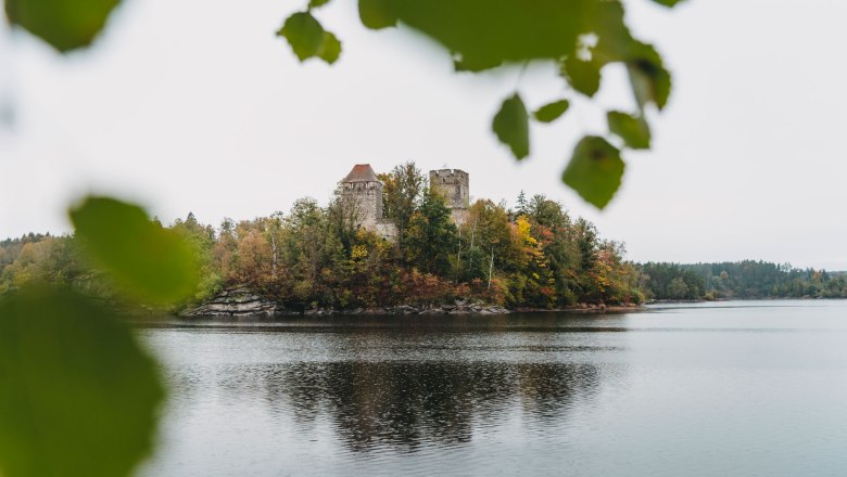 Ottenstein reservoir - view of the Lichtenfels ruins, © Line Sulzbacher