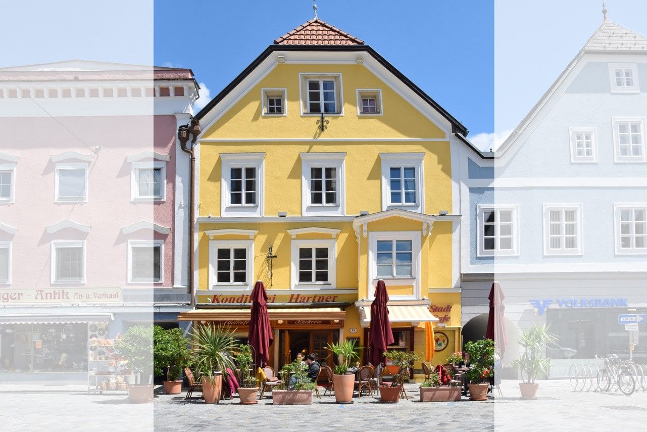 Pohľad na dom Café Hartner