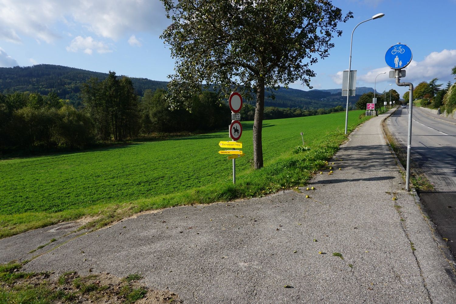 Vchod do ulice Laaserweg na západnom konci obce Pöggstall