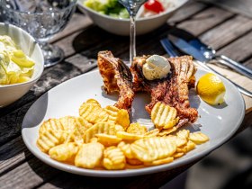 Fischspeise im Humers Uferhaus, &copy; Friedl und Schmatz