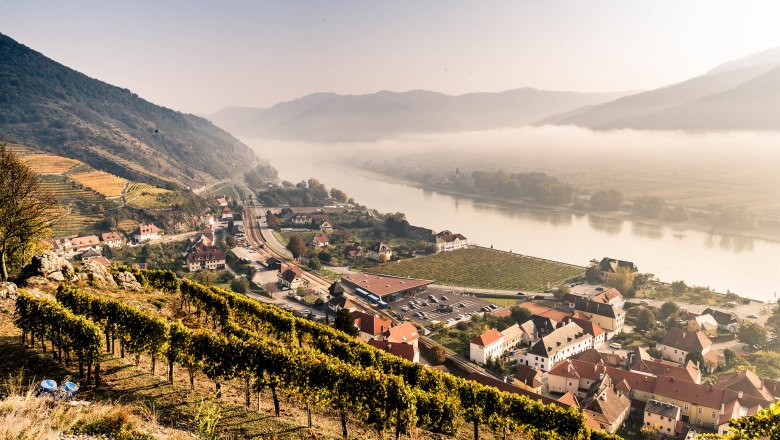View from the Tausendeimerberg in Spitz in fall, &copy; Robert Herbst
